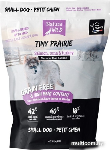 Сухой корм для собак Natura Wild Tiny Prairie беззерновой для собак миниатюрных пород с лососем, тунцом и индейкой 2 кг