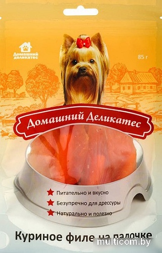 Лакомство для собак Домашний деликатес Куриное филе на палочке 85 г