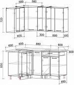 Угловая кухня Интерлиния Мила Лайт 1.2x1.5 (дуб золотой)