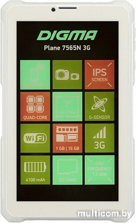 Планшет Digma Plane 7565N PS7180PG 16GB 3G (розовый/белый)