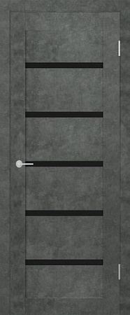 Юркас Stark ST8 ДО 60x200 (бетон темный/lacobel черный лак)