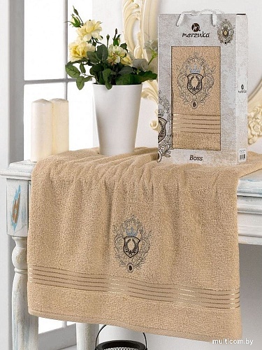 Полотенце Merzuka Boss 10224 (в коробке, бежевый)