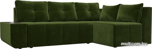 Угловой диван Mebelico Амадэус 109692 (правый, микровельвет, зеленый)
