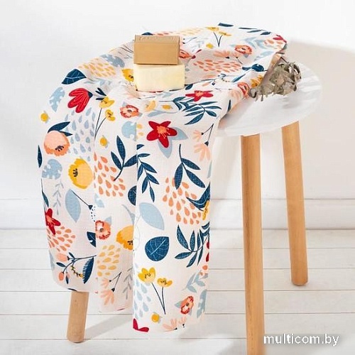 Полотенце Этель Цветочное поле 5472045 (белый)