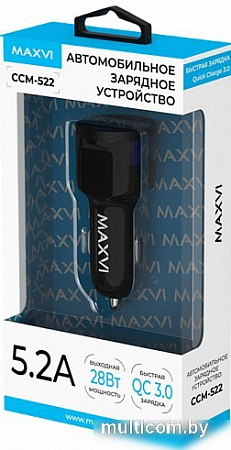 Автомобильное зарядное Maxvi CCM-522 (черный)