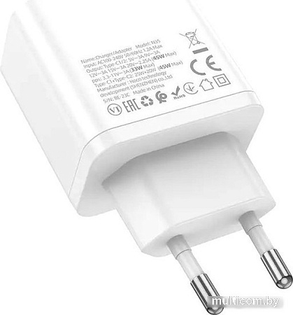 Сетевое зарядное Hoco N35 Type-C (белый)