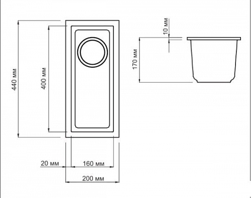 Кухонная мойка Omoikiri Bosen 20-U-BL (4993153)