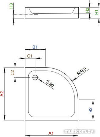 Душевой поддон Radaway Siros A Compact 90x90 [SBA9917-2]