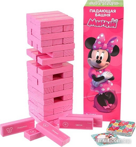 Настольная игра Sima-Land Падающая башня. Для лучших подруг. Минни Маус 1175664