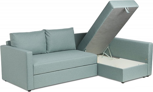 Угловой диван Mio Tesoro Тилаус длинный подлокотник (Mint/Grey)