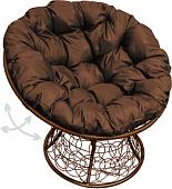 Кресло M-Group Папасан пружинка 12050205 (коричневый ротанг/коричневая подушка)
