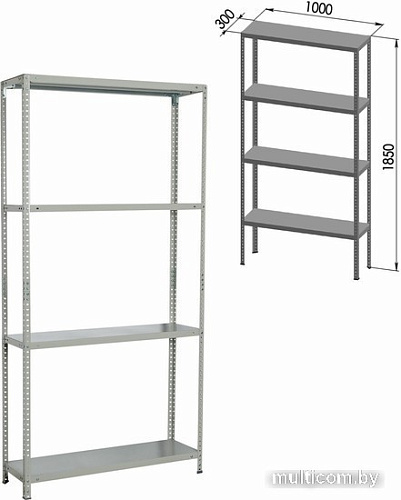 Стеллаж Brabix Ms Plus-185/30-4 291104
