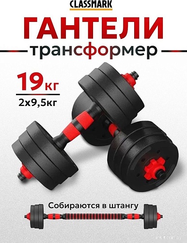 Набор гантелей с грифом для штанги Classmark 2023073720079