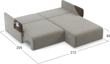 Угловой диван Moon Trade Барселона 118 002067 (коричневый/серый)