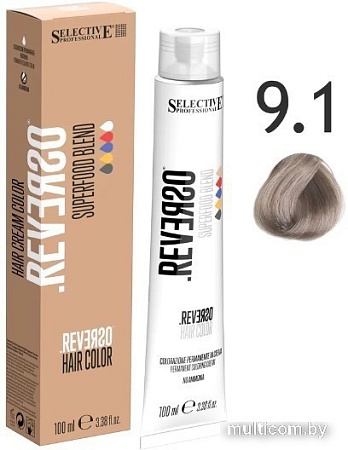 Крем-краска Selective Professional Reverso Superfood 9.1 89091 (100 мл, очень светлый блондин пепельный)