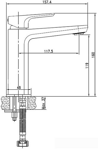 Смеситель Cersanit Nature 63063