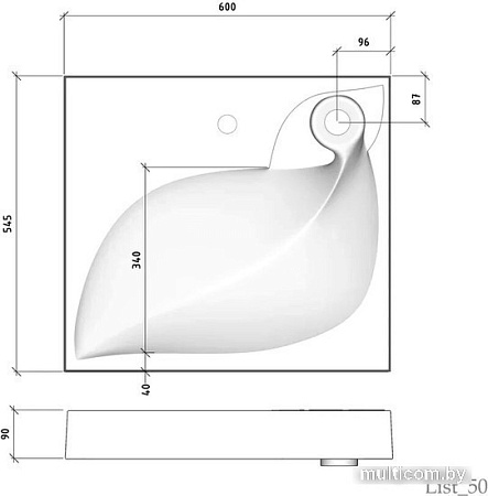 Умывальник Madera List 55