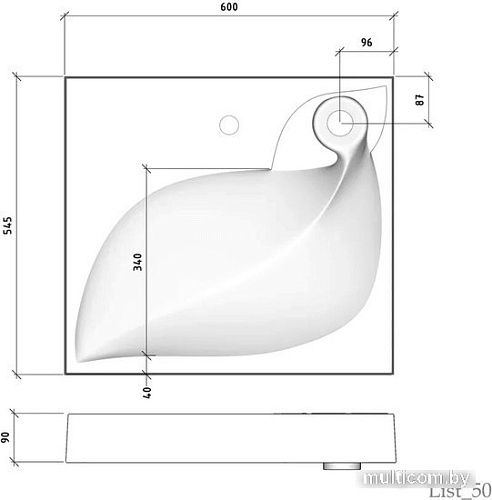 Умывальник Madera List 55