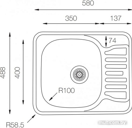 Кухонная мойка ZorG ZCL 5849 (микродекор)
