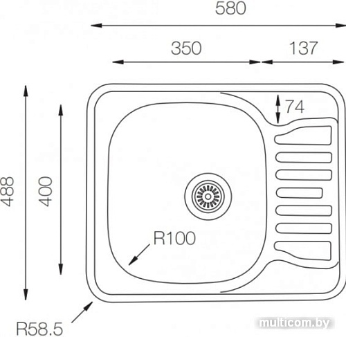 Кухонная мойка ZorG ZCL 5849 (микродекор)