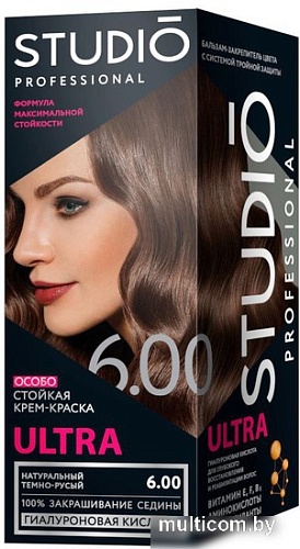 Крем-краска для волос Studio Professional ULTRA 6.00 Натуральный темно-русый