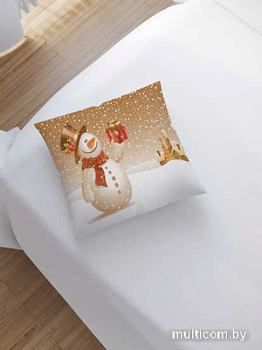 Чехол на подушку JoyArty Подарок снеговика sl_4548