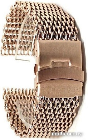 Браслет Rumi Shark металлический 20 мм (красное золото)