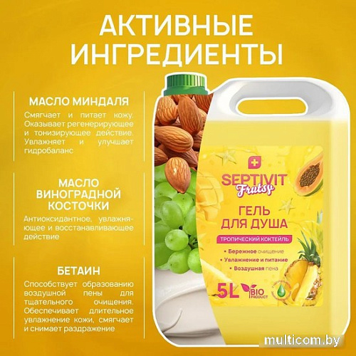 Septivit Гель для душа Frutsy Тропический коктейль 5 л