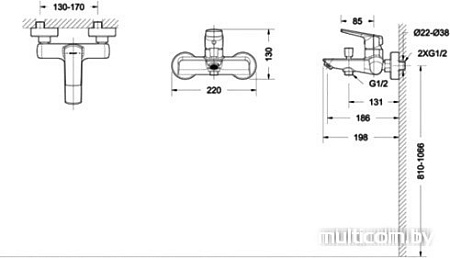 Смеситель Bravat Real F6121179CP-01