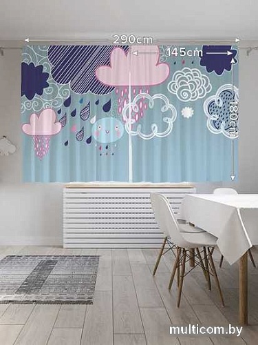 Комплект штор JoyArty Облачное веселье 1.45x1.8 м pox_20509_145x180 (2 шт)