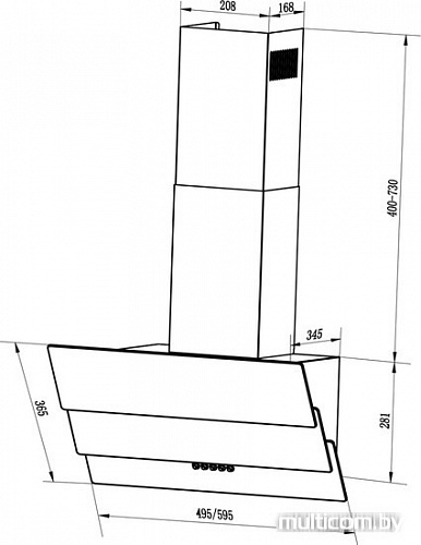 Кухонная вытяжка Pyramida NB H 60 M BL