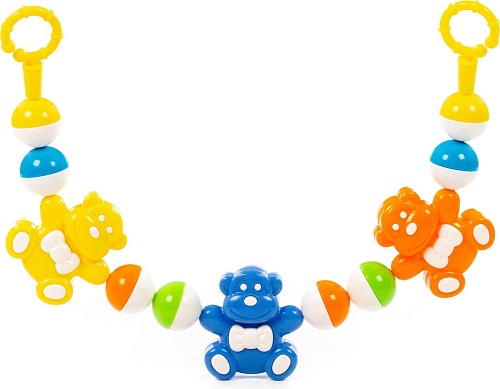 Погремушка Полесье Смешные обезьянки 24484 (оранжевый/синий/желтый)