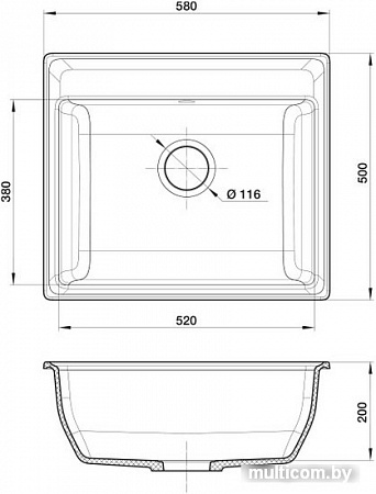 Кухонная мойка GranFest GF-V-580 (черный)