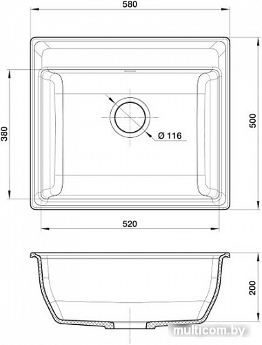 Кухонная мойка GranFest GF-V-580 (черный)