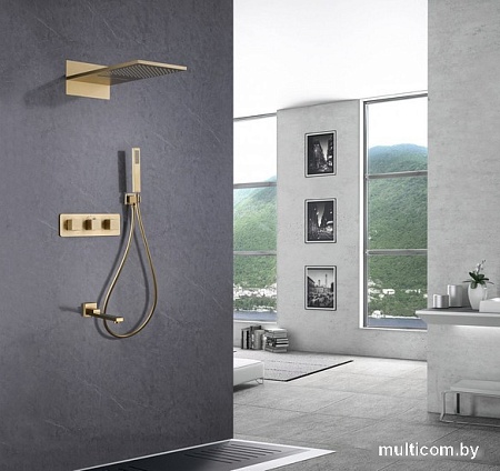 Душевая система Abber Daheim AF8253G (золото матовое)