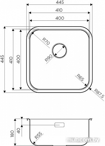 Кухонная мойка Omoikiri Omi 44-U/IF Quadro IN