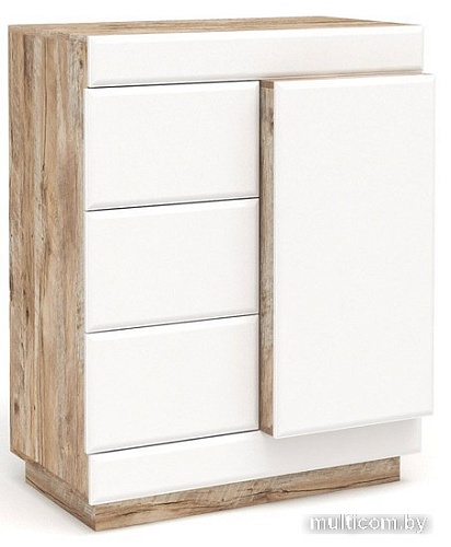 Тумба КМК Мебель Роксет 1Д3Я 0554.2 (дуб юккон-белый глянец)