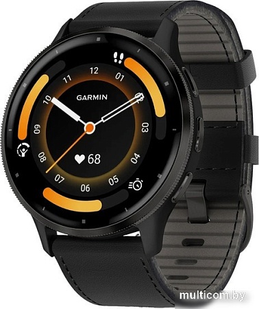 Умные часы Garmin Venu 3 (черный, с кожаным ремешком)