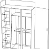 Шкаф распашной НК-Мебель Stern 3-х дверный с зеркалом 72676504 (белый)