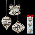 Елочная игрушка Erich Krause Decor 3 украшения Елочные игрушки золото 49595