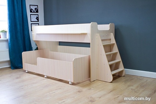 Двухъярусная кровать Красная звезда Р444 Капризун 7 160/180x80 (дуб млечный)