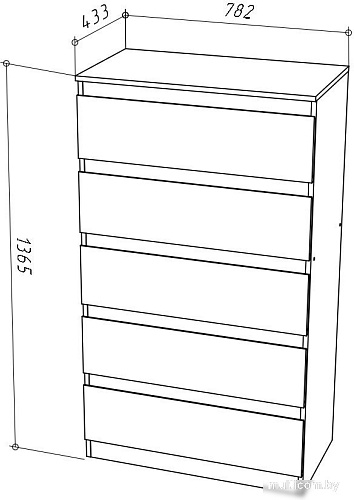 Комод НК-Мебель Stern Т-8 5-я 72676287 (16 мм, дуб вотан)
