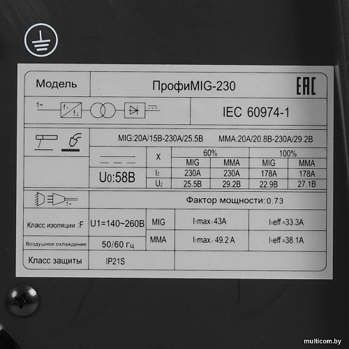 Сварочный инвертор Edon Профи MIG-230