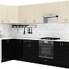 Готовая кухня S-Company Клео глосc 1.2x3.0 левая (черный глянец/ваниль глянец)
