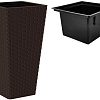 Кашпо Form-Plastic Rattana Slim FP-3900-070 (темно-коричневый)