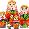 Развивающая игра Брестская Матрешка В сарафане с клубникой (набор 5 шт)