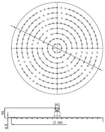 Верхний душ RGW SP-81B 25x25 см