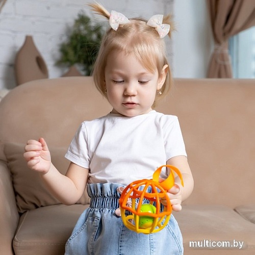 Развивающая игрушка Азбукварик Мячик Хохотуша 2049 (оранжевый/желтый)