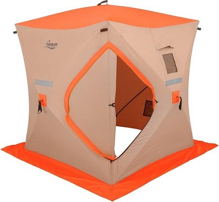 Палатка для зимней рыбалки Premier Fishing Куб 2.0х2.0 (белый/оранжевый)