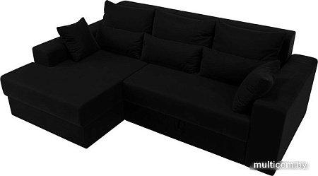 Угловой диван Mebelico Майами 15 114908L (левый, микровельвет, черный)